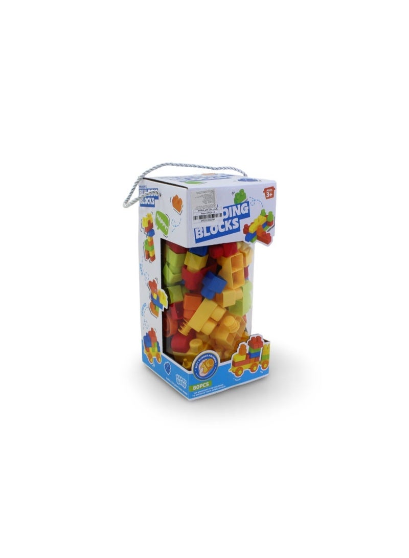 مكعبات بناء ناعمة من مطاط TPR – 80 قطعة - Image 1