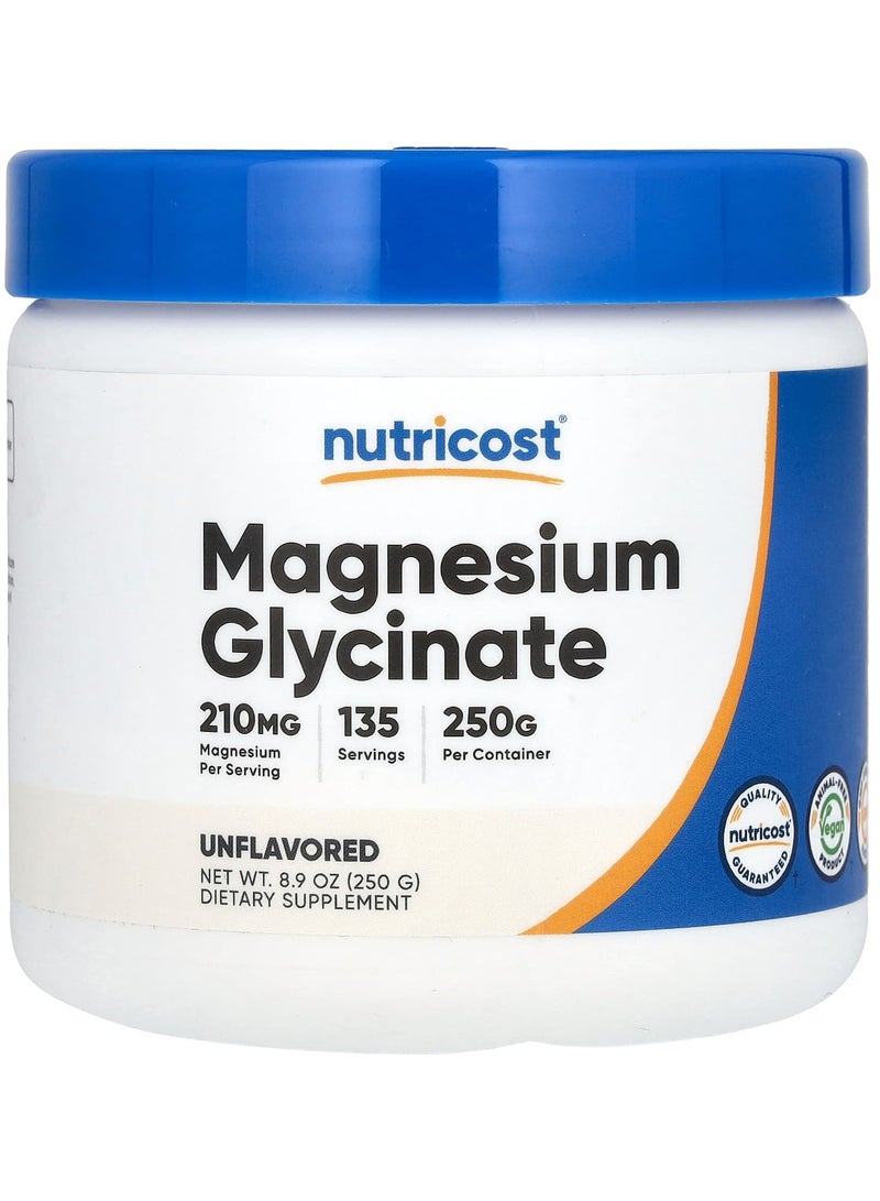 Nutricost Magnesium Glycinate, Unflavored , 8.9 oz (250 g)