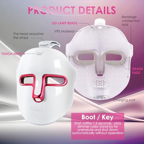 JAY SAREES Red-Light-Therapy-for-Face, 7-1 Colors Led Face Mask Light Therapy, Facial Skin Care Mask (White) - Image 4