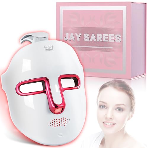 JAY SAREES Red-Light-Therapy-for-Face, 7-1 Colors Led Face Mask Light Therapy, Facial Skin Care Mask (White) - Image 1