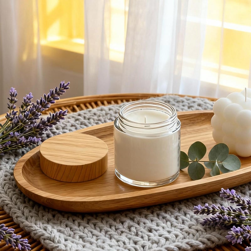 Bumobum 4 oz Small Glass Jars with Lids, Bumobum Clear Cosmetic Jars with Plastic Woodgrain Lids, 120ml Refillable Empty Containers for Cream, Salve, Powders and Lotion Storage, 4 Pack - Image 5
