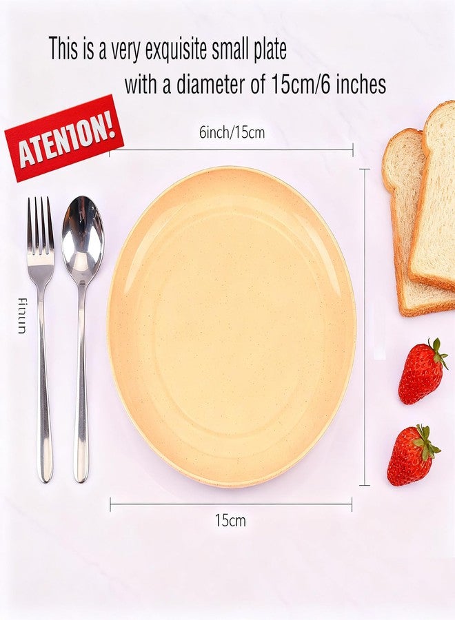 DAPIPIK 6 PACK 6 Inches wheat straw plates, Unbreakable Deep Dinner Plates, Plastic Plates Reusable, Assorted Colors Dinnerware Sets, Microwave & Dishwasher Safe - Image 2