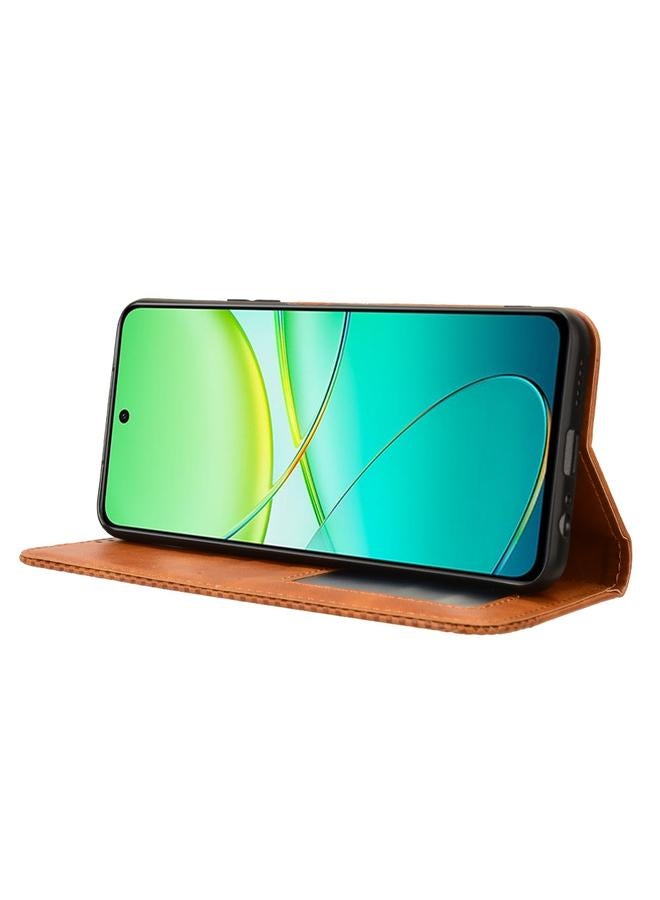 erorex Case For vivo Y58 5G Magnetic Buckle Retro Texture Leather Phone Case - Image 5