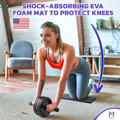 Mata1 Ab Roller Wheel, Abs Workout Machine, Perfect for Core & Abdominal Strength Training, Exercise Wheels for Home Gym w/Knee Pad, Fitness Equipment for Sports - Image 5
