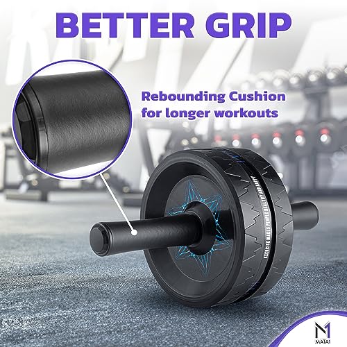 Mata1 Ab Roller Wheel, Abs Workout Machine, Perfect for Core & Abdominal Strength Training, Exercise Wheels for Home Gym w/Knee Pad, Fitness Equipment for Sports - Image 4
