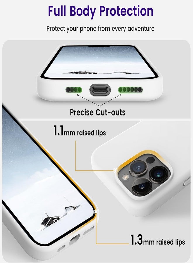 OTOFLY Compatible with iPhone 15 Pro Max Case, Silicone Shockproof Slim Thin Phone Case for iPhone 15 Pro Max (6.7 inch), (White) - Image 4