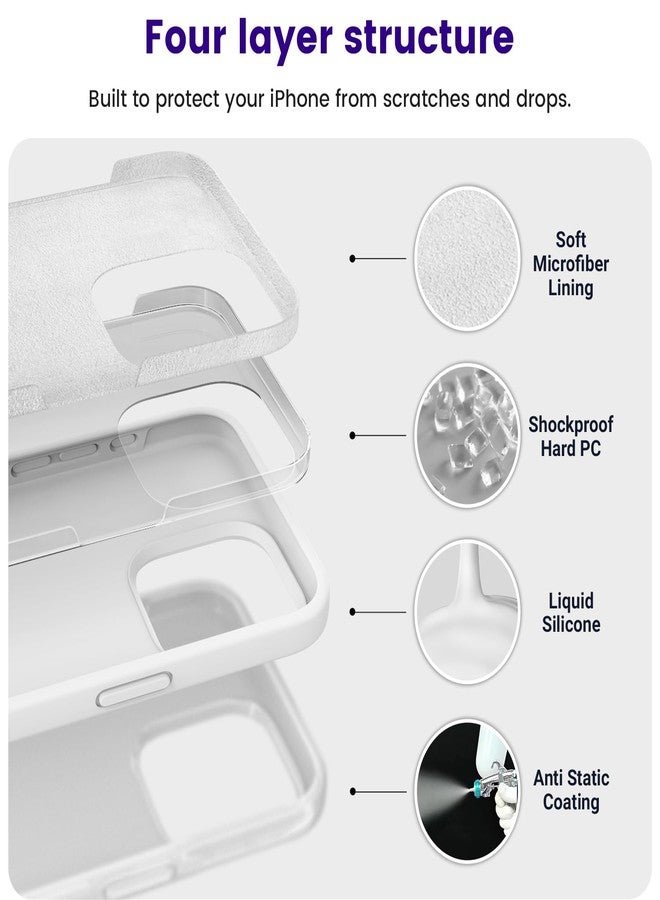 OTOFLY Compatible with iPhone 15 Pro Max Case, Silicone Shockproof Slim Thin Phone Case for iPhone 15 Pro Max (6.7 inch), (White) - Image 3