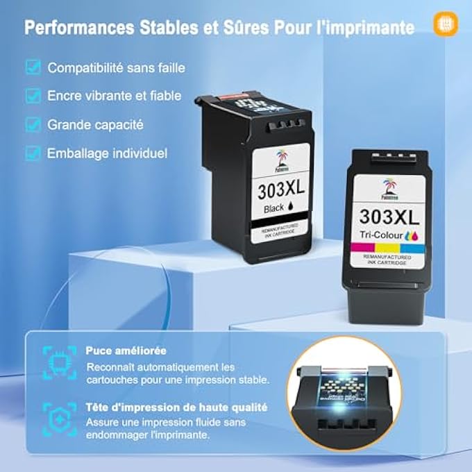 REMANUFACTURED COMPATIBLE CARTRIDGES FOR 303XL INK CARTRIDGES FOR 303 XL FOR ENVY PHOTO 6220 6230 6232 6234 7130 7134 7220 7800 7830 7900 TANGO X (1 BLACK, 1 TRICOLOUR) - Image 2