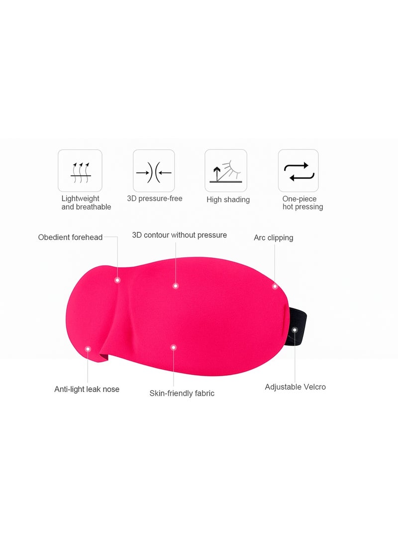 3D Eye Mask, Eye Blindfold Shield, Sleeping Mask, Light Blocking, Zero Eye Pressure Adjustable Night Blindfold Ultralight Travel Nap Eye Cover (Pink) - Image 5