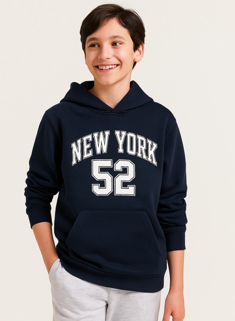 فكتور اند جين هودي برسومات نيويورك  للأولاد باللون الكحلي - Image 1