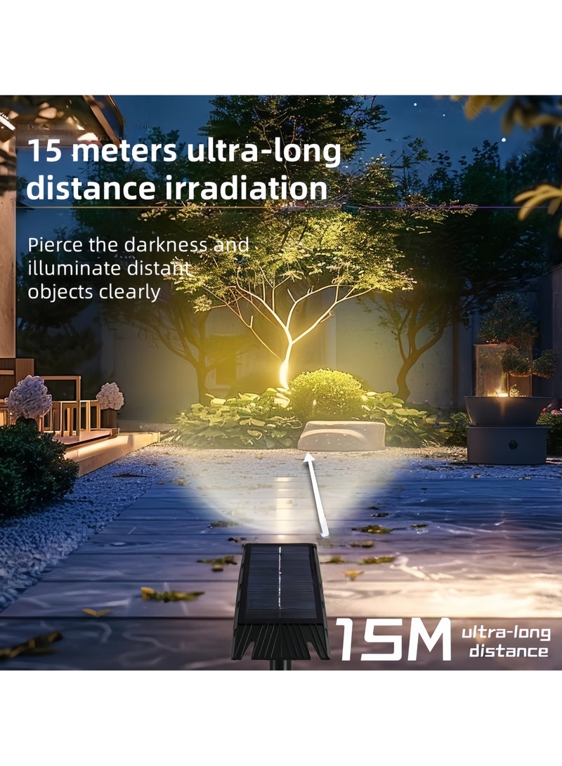 إضاءة خارجية للمناظر الطبيعية، كشاف خارجي، كشاف LED قابل للتوصيل، شحن شمسي، للحدائق، الأفنية، ساحات المنازل الخلفية، النباتات، المروج، الأشجار، المنازل، الأعلام، مقاوم للماء IP65-قابل للتعتيم