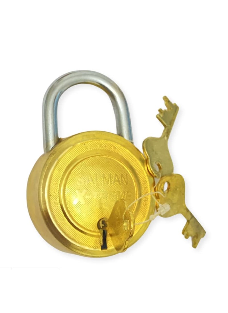FLYSPACE Steel Galaxy 62 mm 8 Levers Double Locking 3 Keys Padlock Golden Colour  - Image 1