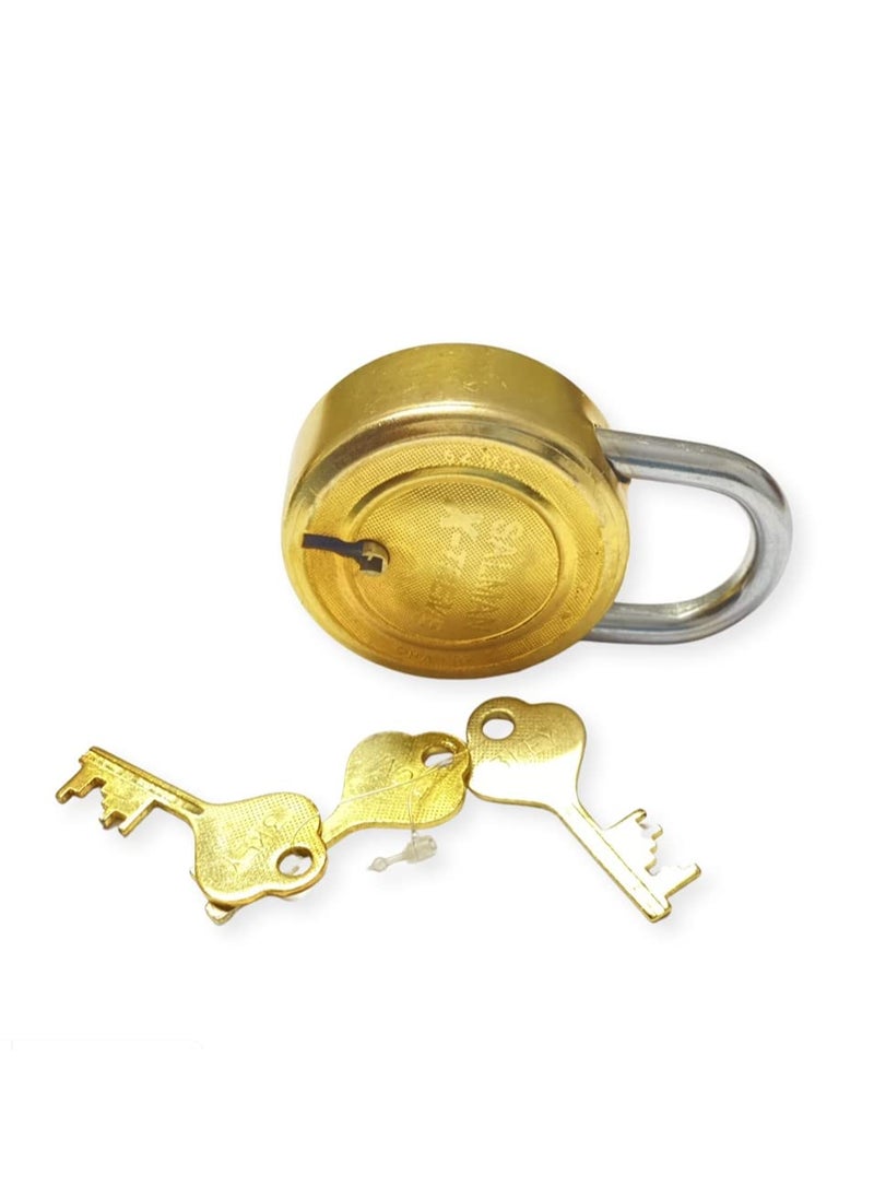 FLYSPACE Steel Galaxy 62 mm 8 Levers Double Locking 3 Keys Padlock Golden Colour  - Image 5