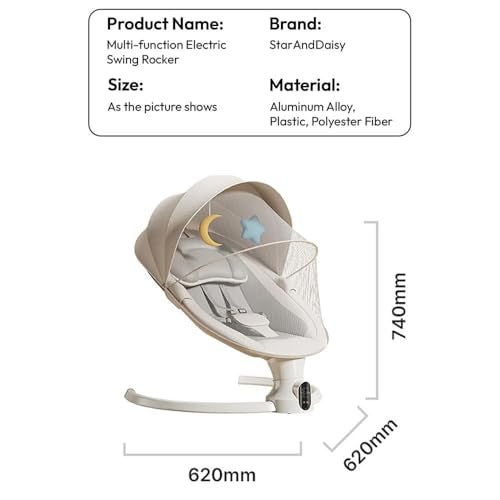 StarAndDaisy Swing Rocker for Baby with Automatic 5-Level Swing – Infant & Toddler Rocking Chair with 3-Level Adjustable Backrest, Baby Rocker with Remote Control -White - Image 2