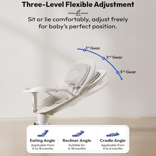 StarAndDaisy Swing Rocker for Baby with Automatic 5-Level Swing – Infant & Toddler Rocking Chair with 3-Level Adjustable Backrest, Baby Rocker with Remote Control -White - Image 5