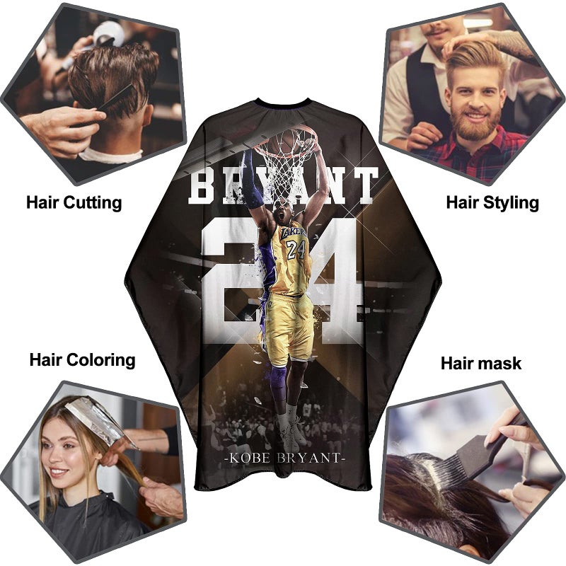 LxrEcksto Barber Capes for Men Hair Cutting Salon Cape with Snaps Waterproof Professional Large Barber Hairdresser Gown Stylist Cape- 63â€Ã— 56â€(Slam Dunk Pattern) - Image 5