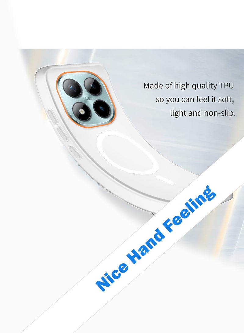 Wtech Xiaomi Redmi Note 15 Pro+ 5G 2025 Hybrid Translucent Magsafe with Magnetic Charging Raised Camera Lips Elegant Look Case Cover (MCMPMN) - White - Image 3