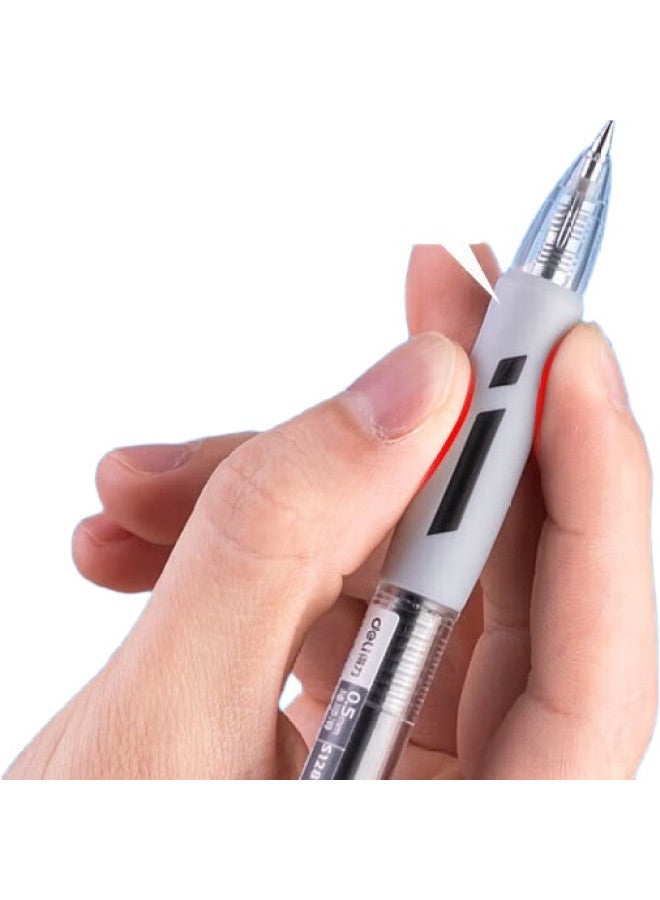 Deli Smooth Series Retractable Gel Pen, 0.5Mm Bullet Tip, Minimalist Style Signature Pen, Office Stationery, Black, 12 Pens/Box, S128 - Image 3