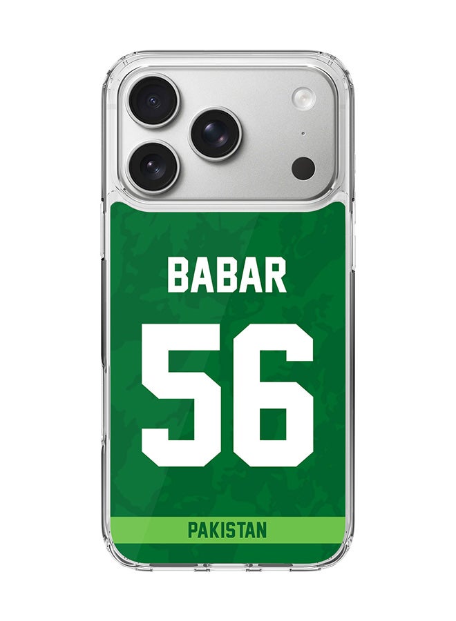 Stylizedd Classic Clear MagSafe Case for iPhone 17 Pro , Hybrid Soft Case Flexible Edges Anti Drop TPU PC Gel Thin Transparent Cover [ Designed for iPhone 17 Pro ] - Team Pakistan Babar Azam, Jersey No 56