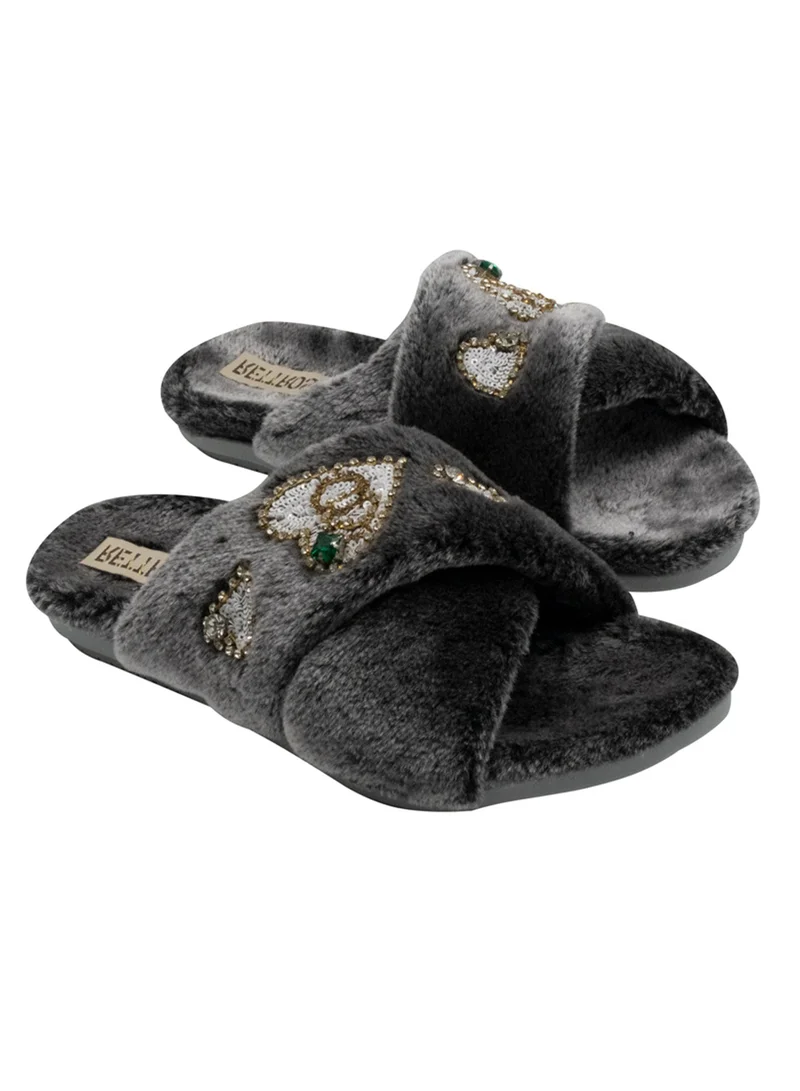 RETTROSE Handmade Faux Fur Bedroom Slipper
