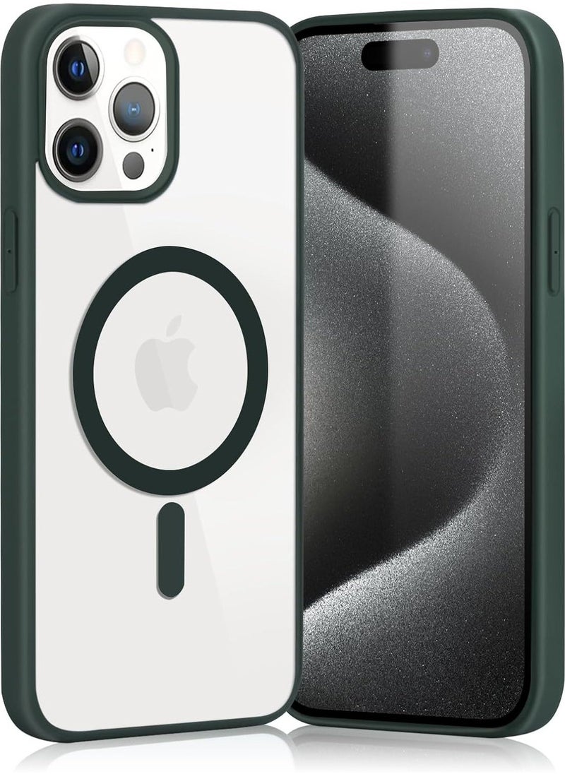 Compatible With iPhone 14 Pro Case, Mag-Safe Phone Case Supports Magnetic Wireless Charging, Shockproof Military-Grade Protection, Scratch-Resistant, Classic Hybrid Cover (Green)  - Image 1