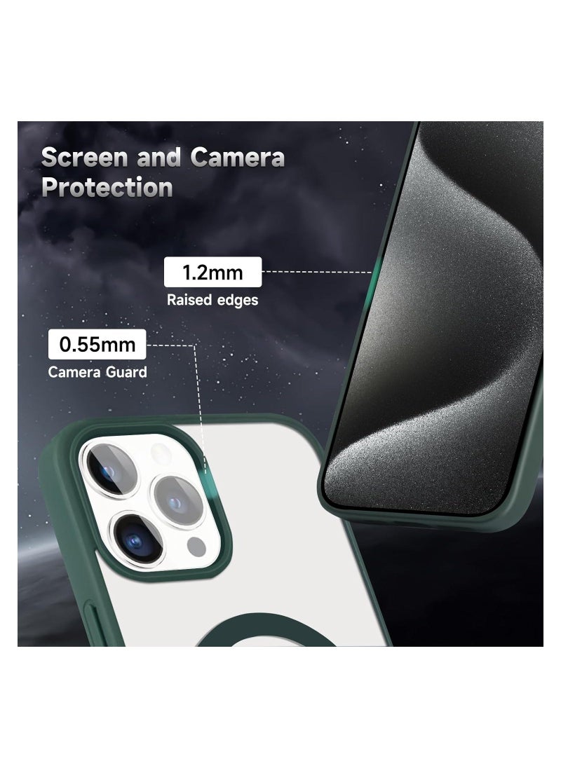 Compatible With iPhone 14 Pro Case, Mag-Safe Phone Case Supports Magnetic Wireless Charging, Shockproof Military-Grade Protection, Scratch-Resistant, Classic Hybrid Cover (Green)  - Image 3