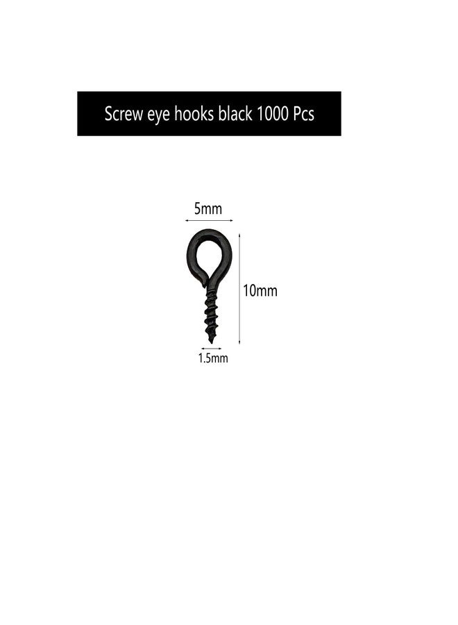 IDEALSV Black 1000 Pcs Small Screw Eye Pin Jewelry Making Eyelet Hook for Craft 10 x 5mm - Image 2