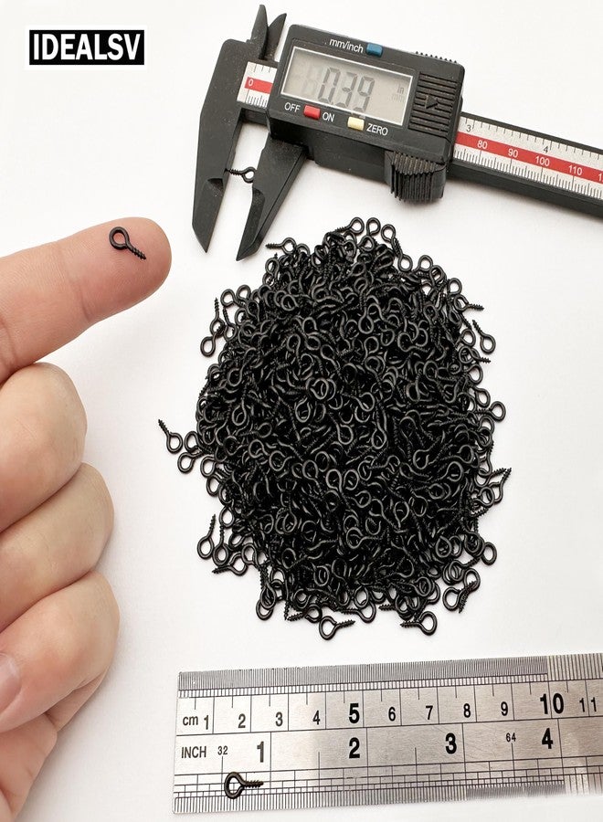 IDEALSV Black 1000 Pcs Small Screw Eye Pin Jewelry Making Eyelet Hook for Craft 10 x 5mm - Image 3
