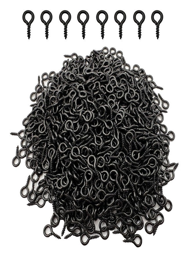 IDEALSV Black 1000 Pcs Small Screw Eye Pin Jewelry Making Eyelet Hook for Craft 10 x 5mm - Image 1