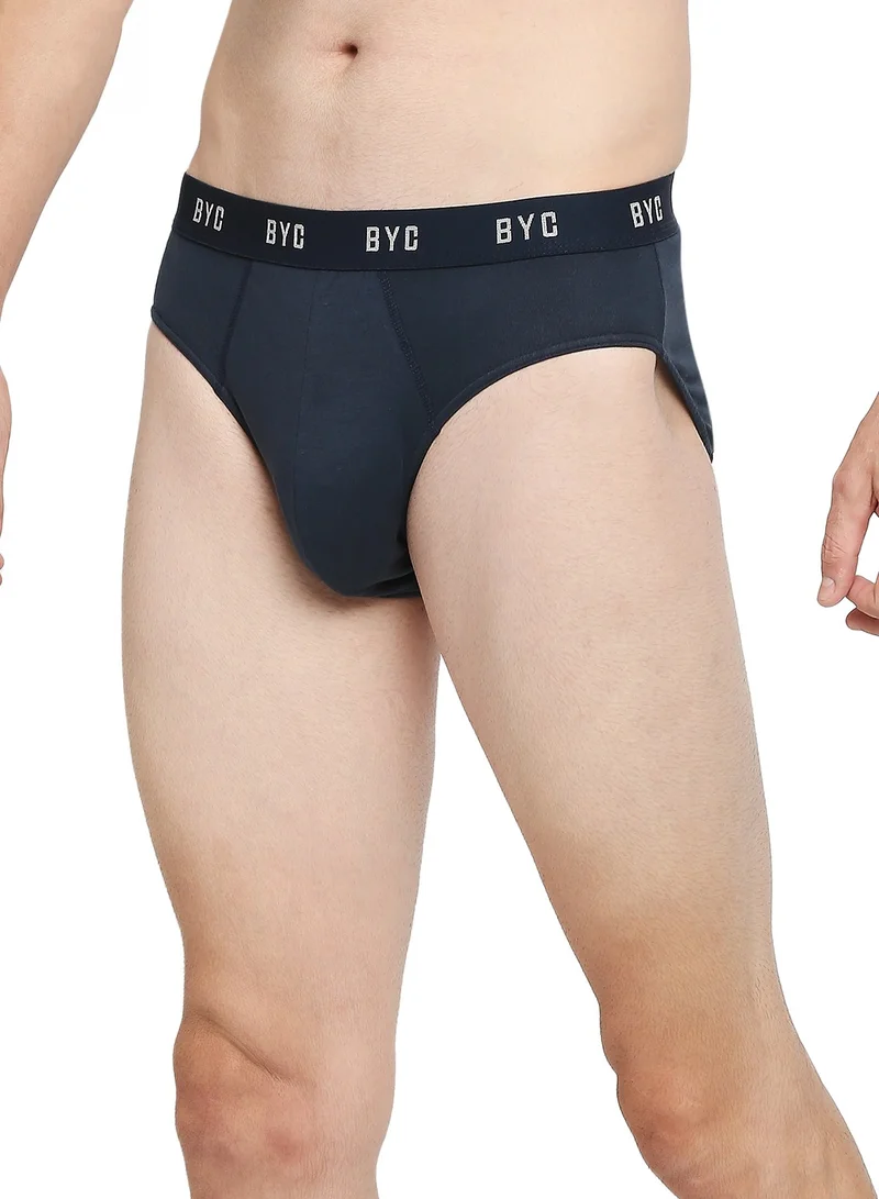 BYC MEN'S COTTON BRIEF (PACK OF 3) - NAVY BLUE