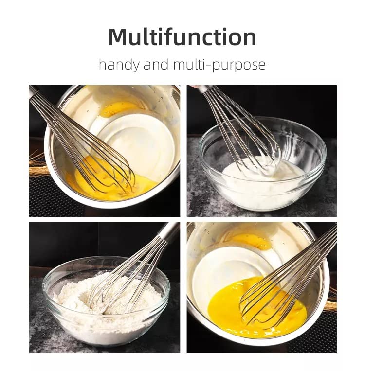 MobFest خلاط بيض بالأسلاك الفولاذية المقاوم للصدأ 10 بوصة - Image 4