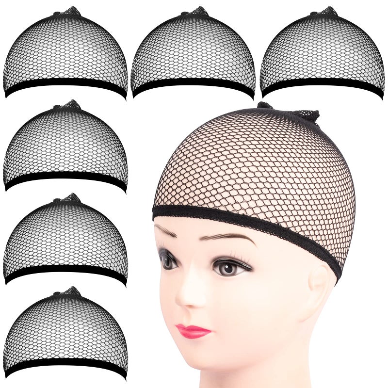 Fandamei 6PCS Wig Cap, 6PCS Black Mesh Wig Cap Net, Closed End Hair Mesh Net, Liner Weaving Caps for Women, Men, Kids, Wig Caps for Halloween, Cosplay - Image 1