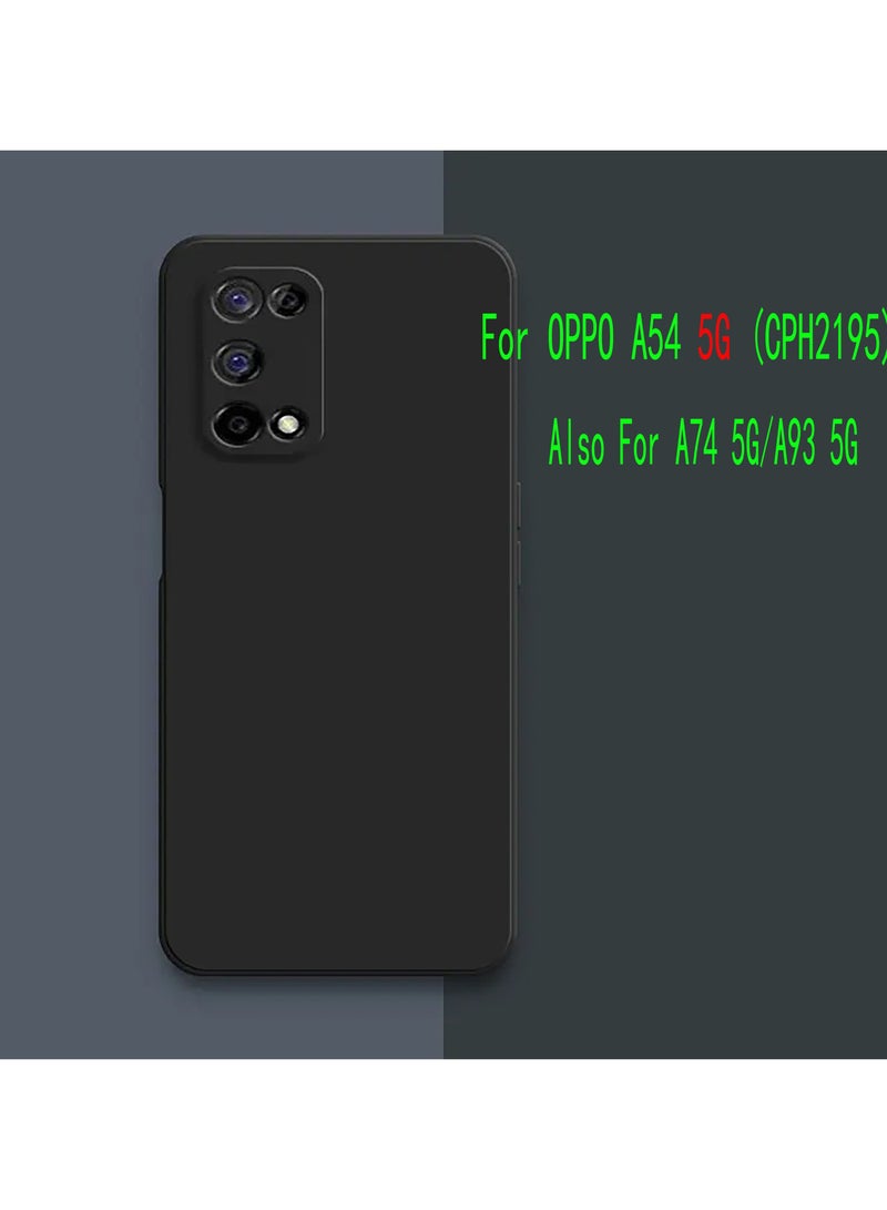 vesus حافظة لهاتف أوبو A74 5G / A54 5G غطاء أسود بوسادة هوائية سيليكون ناعم مضاد للصدمات ومقاوم للخدوش واقي من الصدمات لزاوية أوبو A74 5G / A54 5G