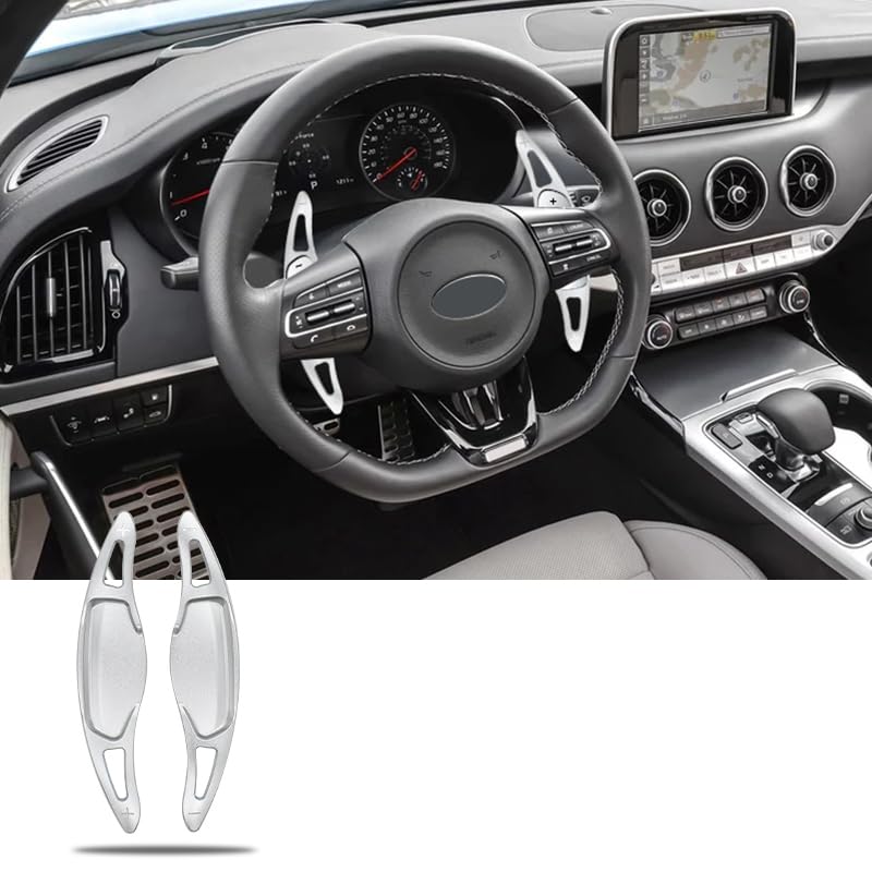 Ysbxitu Aluminum Alloy Car Steering Wheel Shift Paddle fit for Kia Stinger CK K8 GT GT1 GT2 EX Hatchback Paddle Shifter Extension Accessories Interior Decoration Accessories Silver - Image 3
