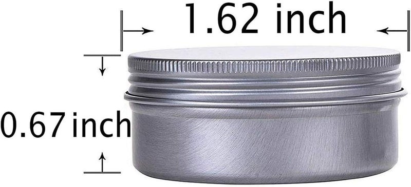 Hulless 0.5 Ounce Aluminum Tin Jar Refillable Containers 15 ml Aluminum Screw Lid Round Tin Container Bottle for Cosmetic,Lip Balm, Cream, 12 Pack. - Image 2