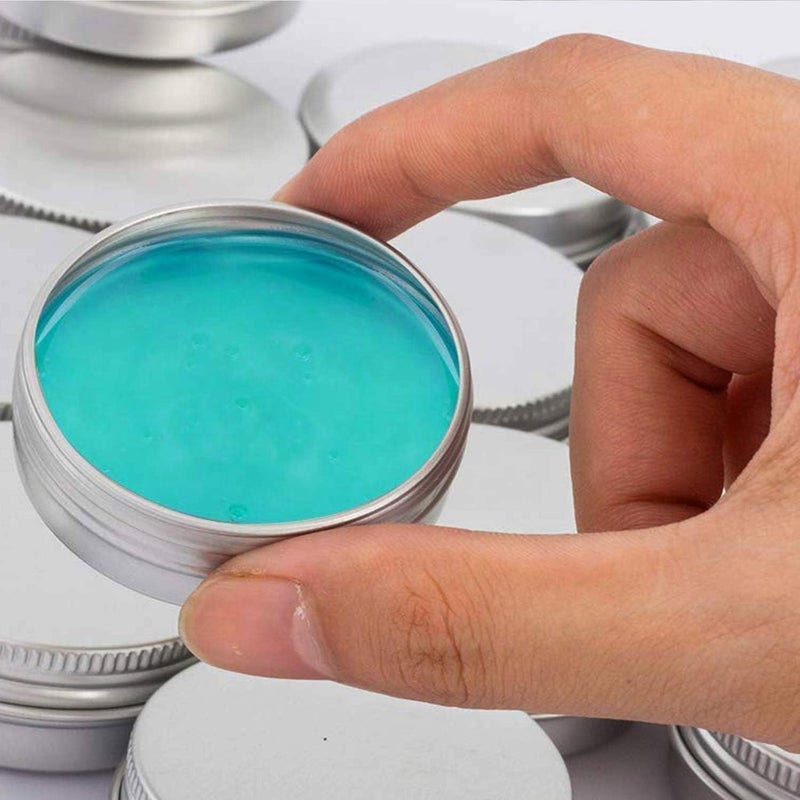 Hulless 0.5 Ounce Aluminum Tin Jar Refillable Containers 15 ml Aluminum Screw Lid Round Tin Container Bottle for Cosmetic,Lip Balm, Cream, 12 Pack. - Image 3