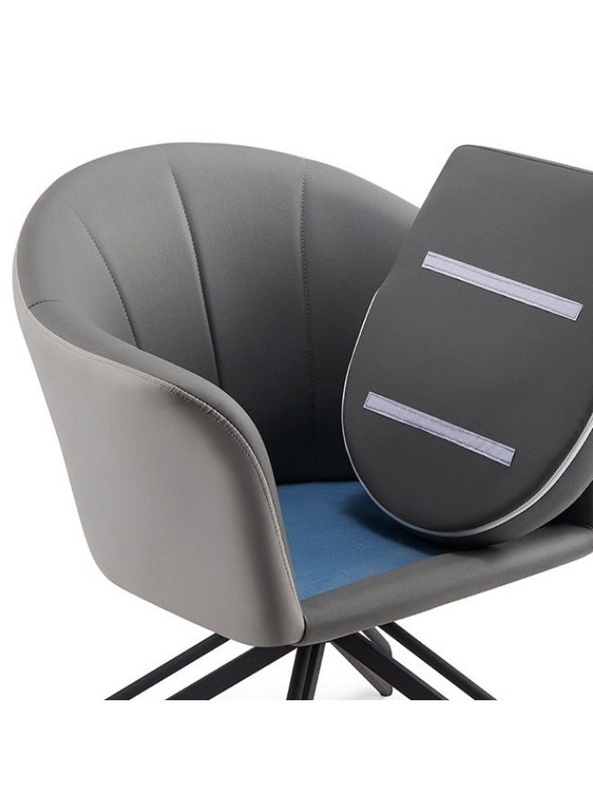 SMART HOME Modern Faux Leather Side Chair with Metal Frame for Dining Table Cafe Home, Curved Side Office Chair for Small Corner, Comfortable Chair with Metal Legs for Kitchen Bedroom Living Room  - Image 4