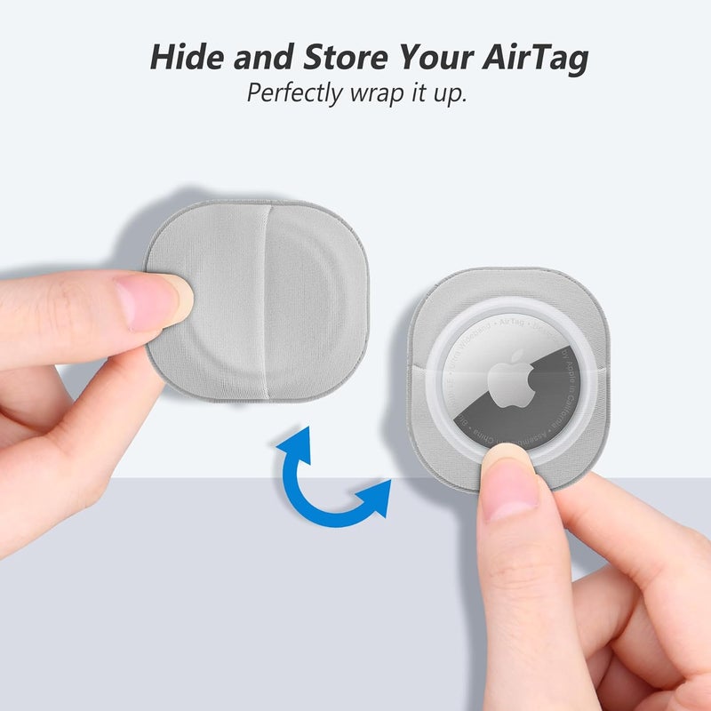 Lacdo Holder Case for Air Tag, 2 Pack Adhesive Mount Sticker for Apple Air Tag Hidden Case Cover Anti-Scratch Secure Stick-On Holder, for TV Remote Luggage Purses Laptop Backpack Bike Car,Gray - Image 2