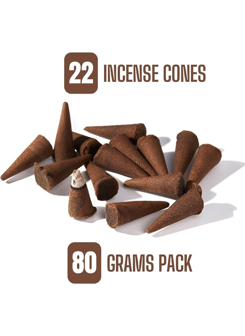Hashcart Natural Kewda Incense Cones Scent 22 Pieces 80 Grams Pack Chemical Free Kewda Incense Sticks Cones Fragrance Long Lasting Dhoop Batti by Hashcart  - Image 2