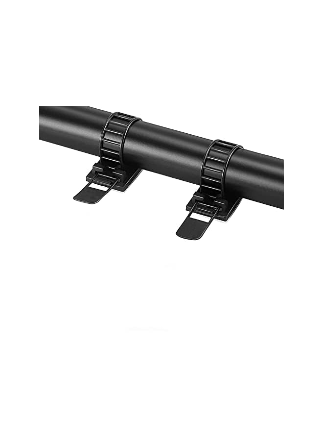 KASTWAVE Cable Management Clips 50Pcs Adjustable Nylon Cable Strap Ties Wire Clips Clamps Organizer With Strong Adhesive Tape Extra Screw And Hole For Strong Fixation Home Office 3.35 Inch Black - Image 1