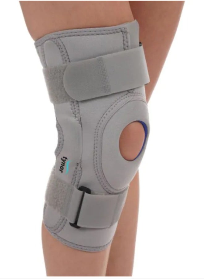 Tynor Tynor Knee Support Hinged (Neoprene) |Support for Injury Recovery & Stability | Pack of 1 ( Grey  Size: Small)  - Image 1
