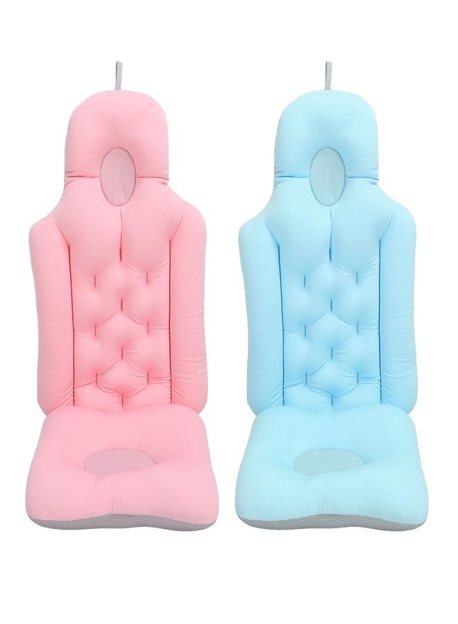 Brrnoo Bath Bathtub Cushion Full Body Support Head Neck Shoulder Back Soft Breathable Folding Hot Tub Spa for Women Men Adults Blue - Image 1