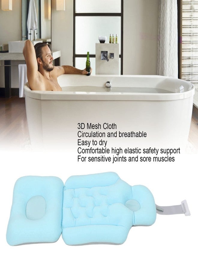 Brrnoo Bath Bathtub Cushion Full Body Support Head Neck Shoulder Back Soft Breathable Folding Hot Tub Spa for Women Men Adults Blue - Image 5