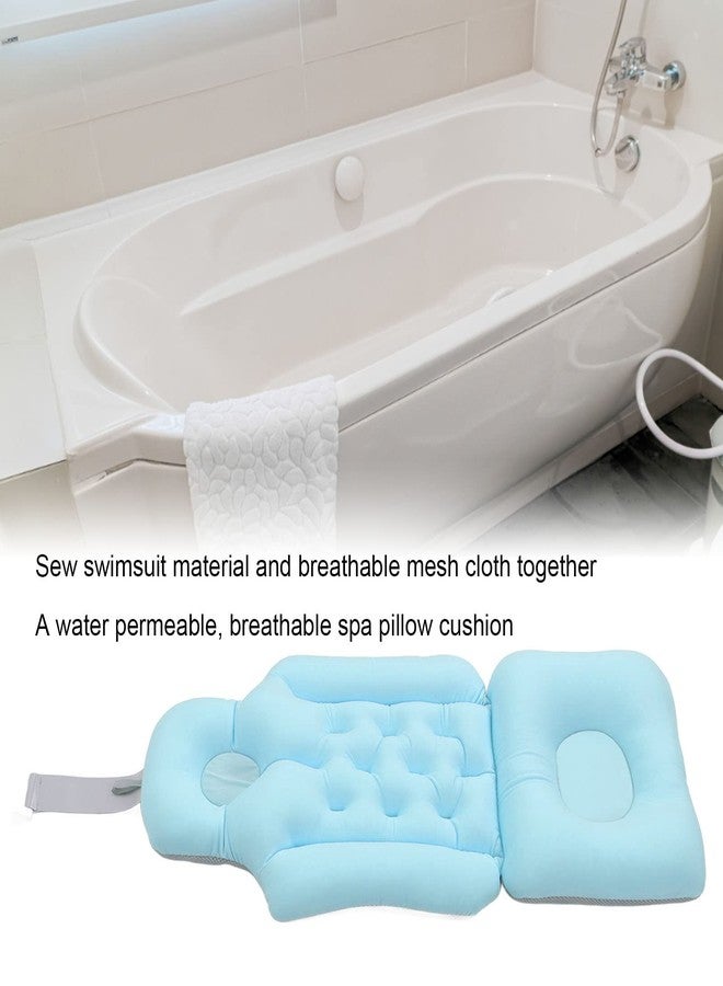 Brrnoo Bath Bathtub Cushion Full Body Support Head Neck Shoulder Back Soft Breathable Folding Hot Tub Spa for Women Men Adults Blue - Image 4