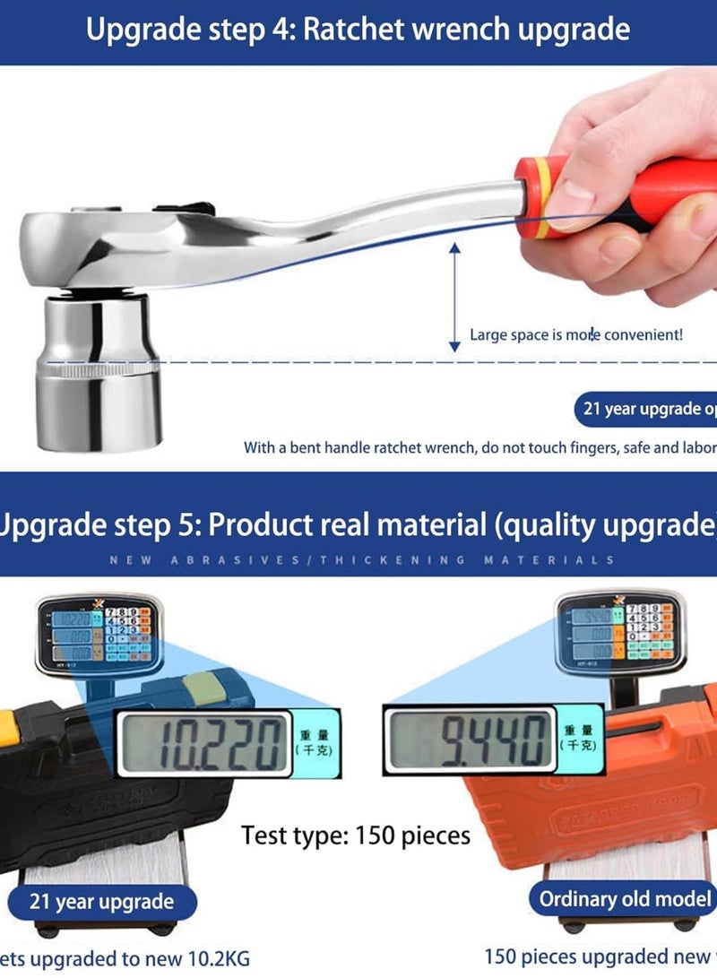 GGOOT Hardware Hand Tool for Car Repair Sleeve Ratchet Spanner Wrench Socket Set Professional Metalworking Home Kits - Image 3