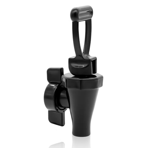LERGNA 03260.0002 Replacement Faucet Kit for Tea Urn, Spigot Replacement for Tea Dispenser, Spout/Nozzle with Wing Nut and C-Ring, 1 Pack, Black - Image 1