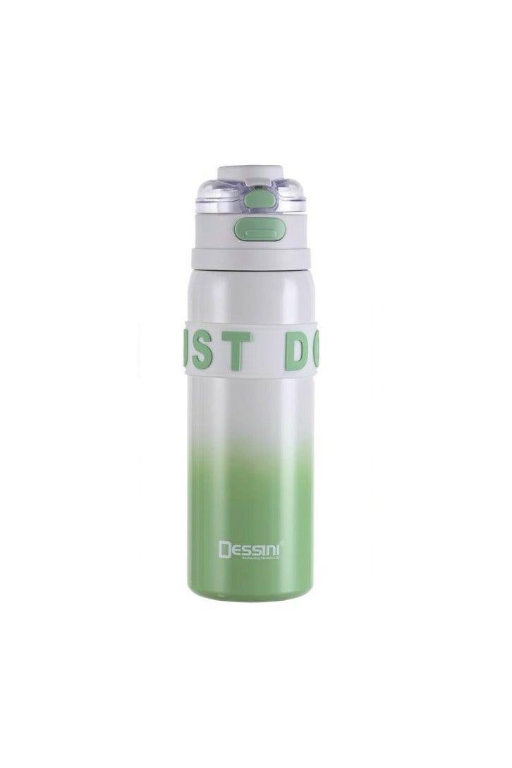Insulated water bottle, One click Flip open 800Ml Green