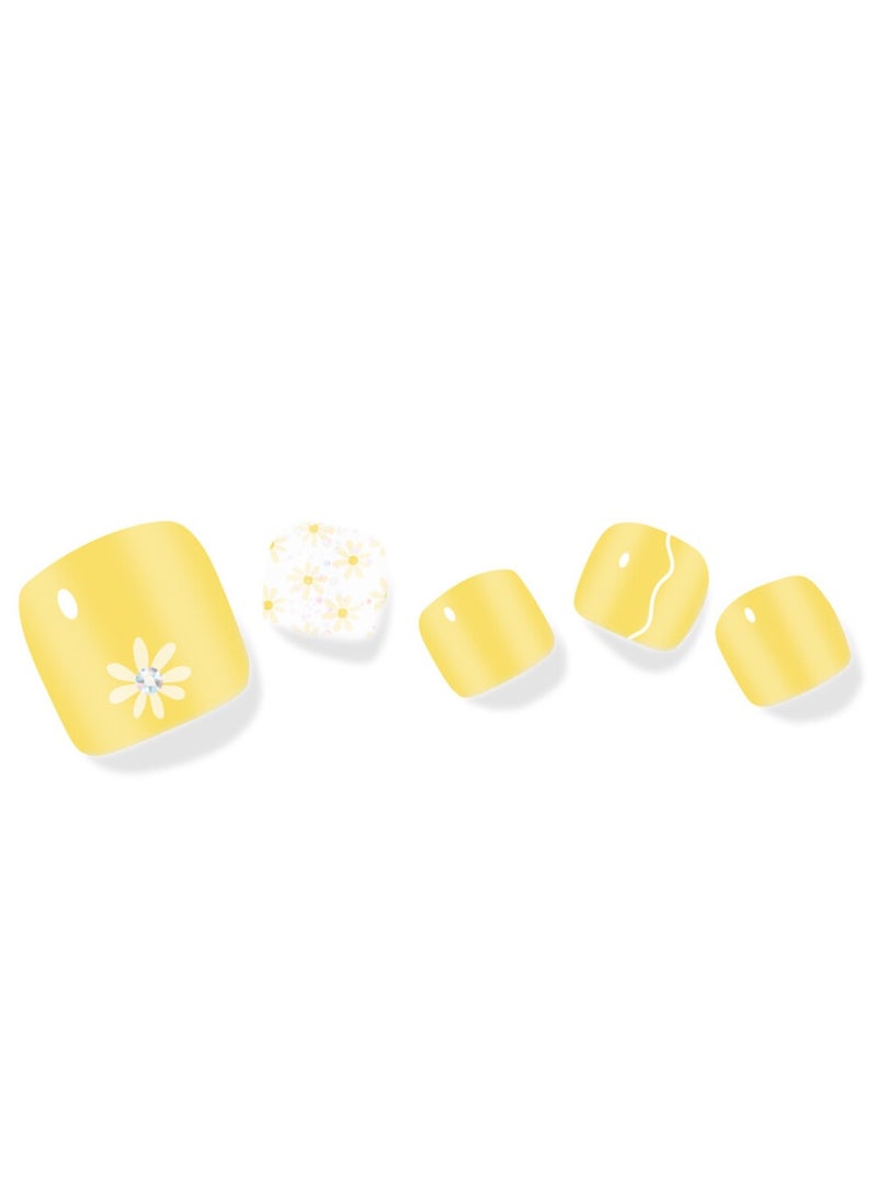 FOLARIS Bloom Daisy Korean Pedicure of 35 Piece Nail Art with Genuine Swarovski Crystals – Elegant, Long-Lasting Pedicure - Image 1