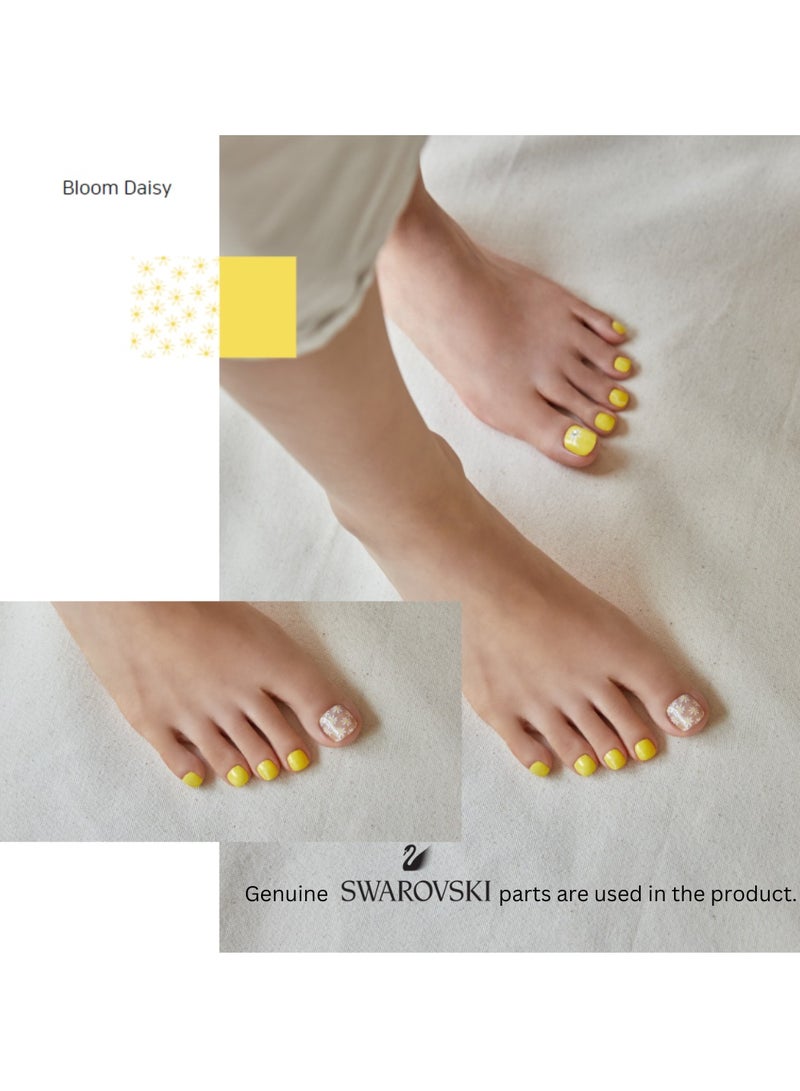 FOLARIS Bloom Daisy Korean Pedicure of 35 Piece Nail Art with Genuine Swarovski Crystals – Elegant, Long-Lasting Pedicure - Image 5