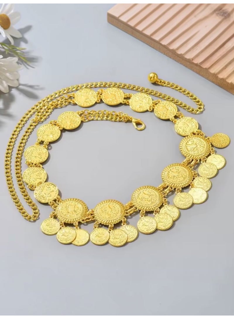 GOLDMAX Elegant & High Quality 21k Gold Plated Waist Belt For Women Size 110m - Image 5